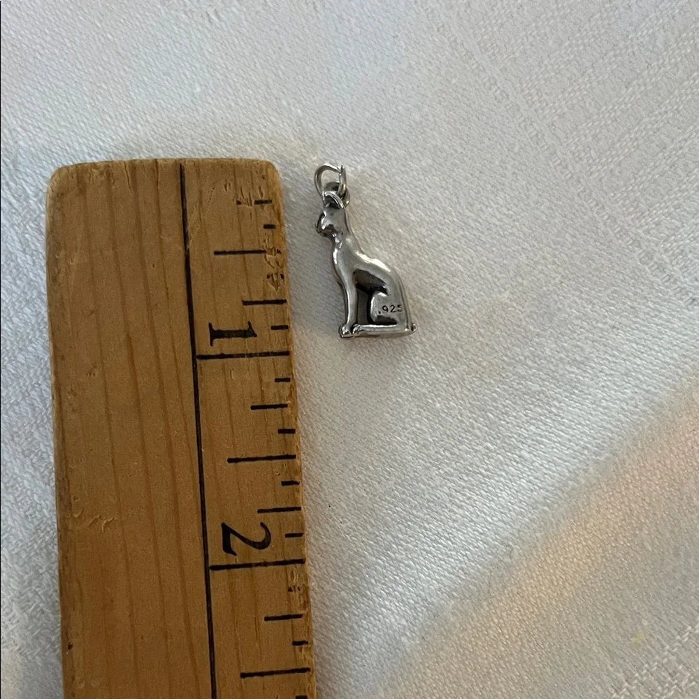Silver Cat Charm Pendant - Picture 7 of 7